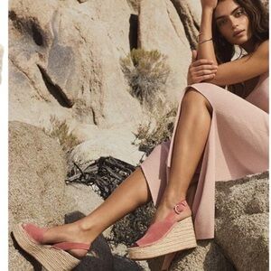 Marc Fisher Pink Wedge Espadrilles